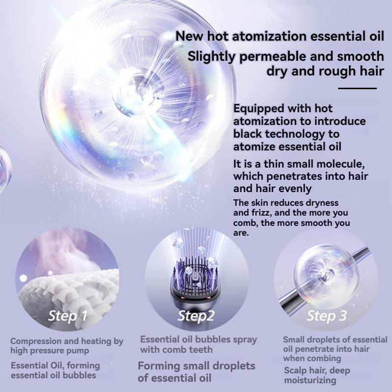 Electric Scalp Massage Comb with Hair Oil Bottles