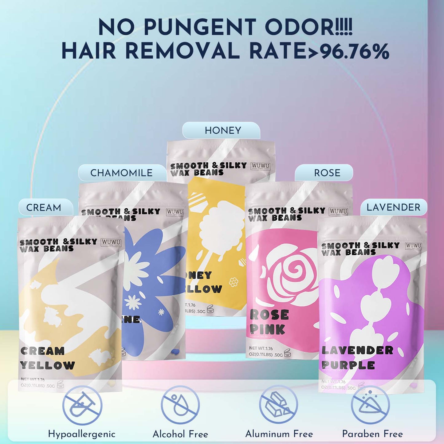 WUWUVISTA 69-Piece Hair Removal Wax Kit