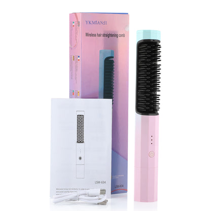 Rechargeable Wireless Hair Straightening Comb Brush
