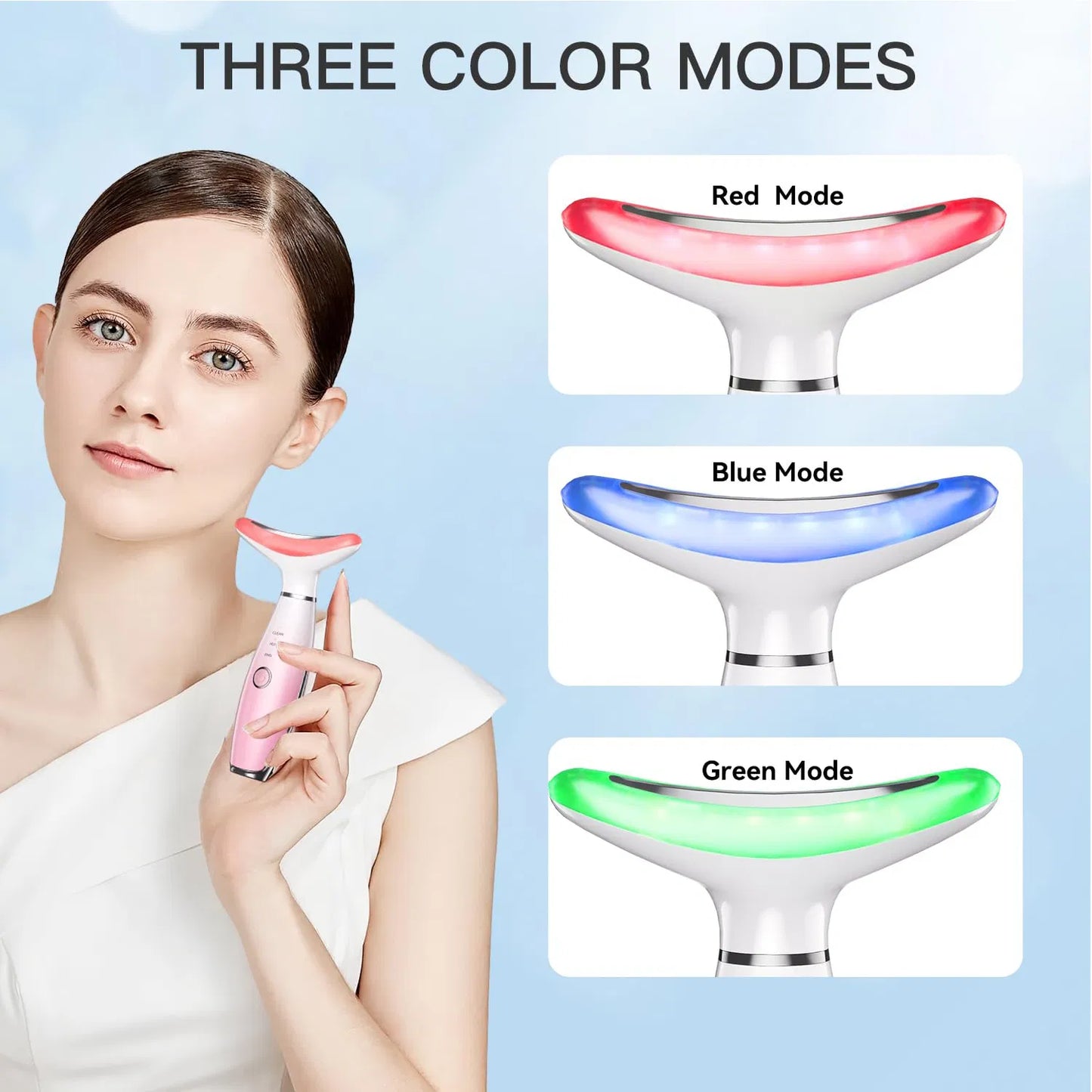 3-in-1 Neck & Face Massager With Heat