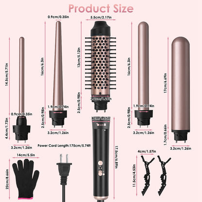 5-in-1 Curling Wand Hair Curling Iron Brush