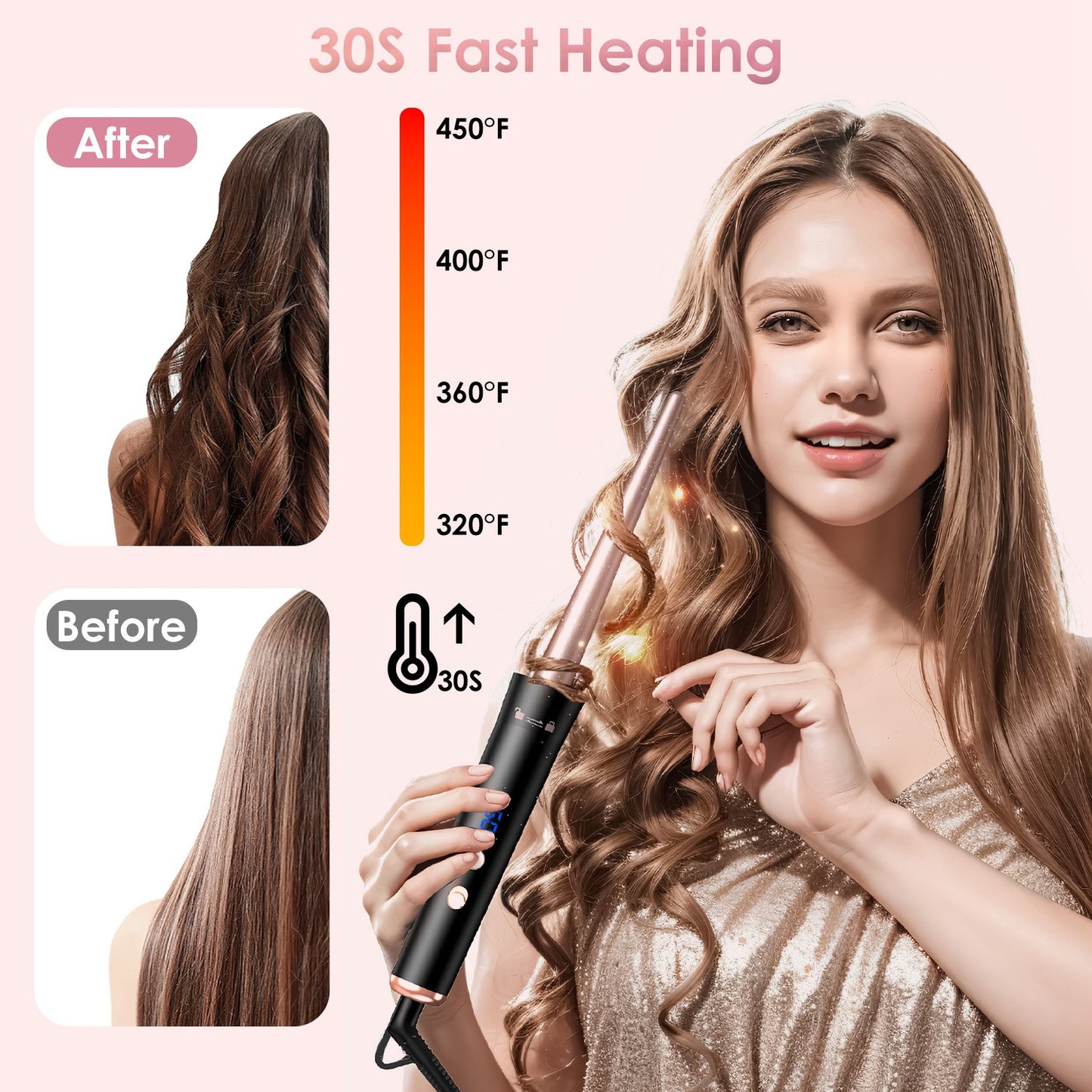 5-in-1 Curling Wand Hair Curling Iron Brush