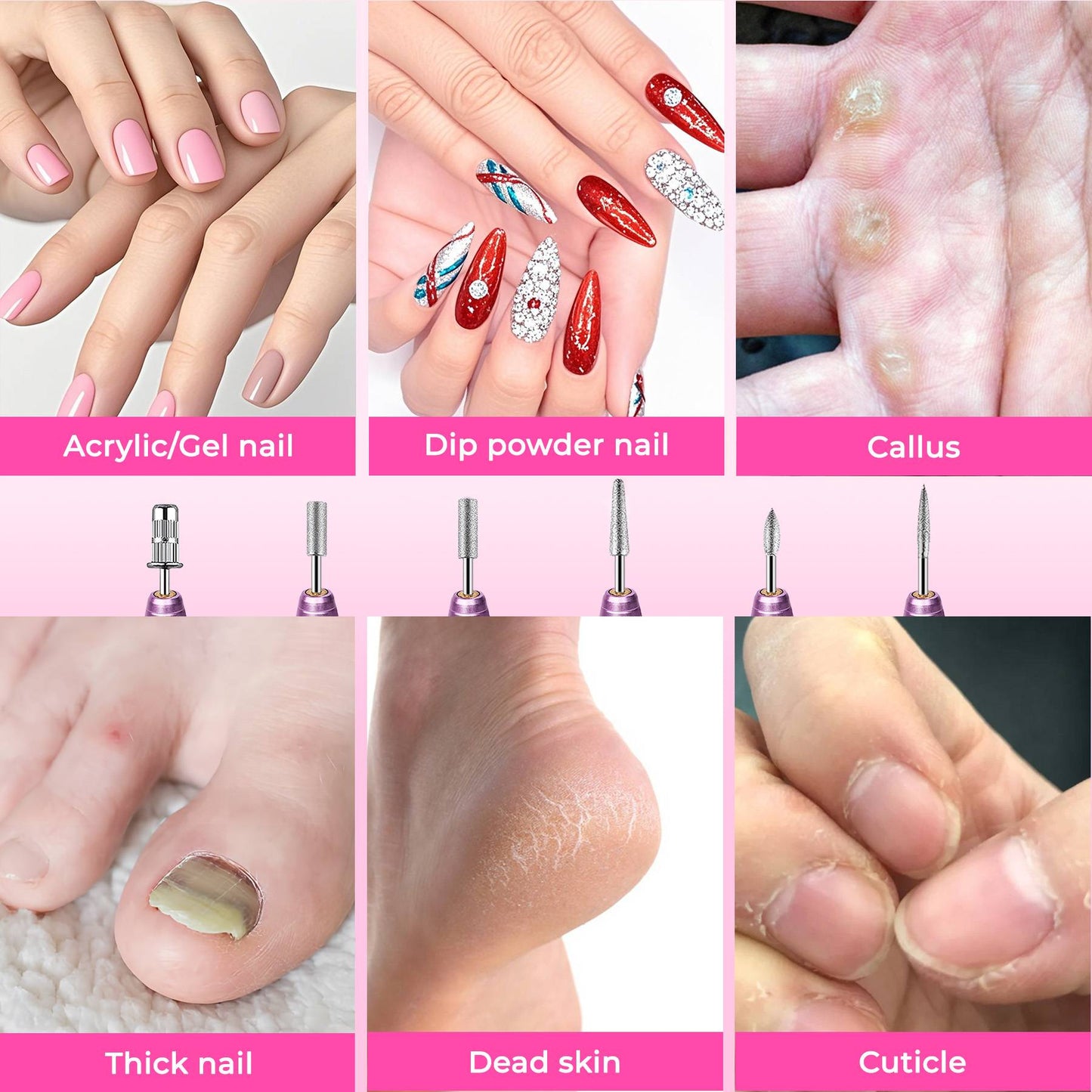 Professional Electric Nail Drill Kit with Drill Bits