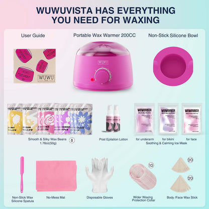 WUWUVISTA 69-Piece Hair Removal Wax Kit