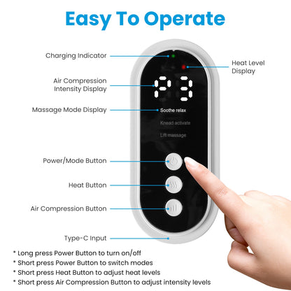 Cordless Heated Air Compression Leg Massager