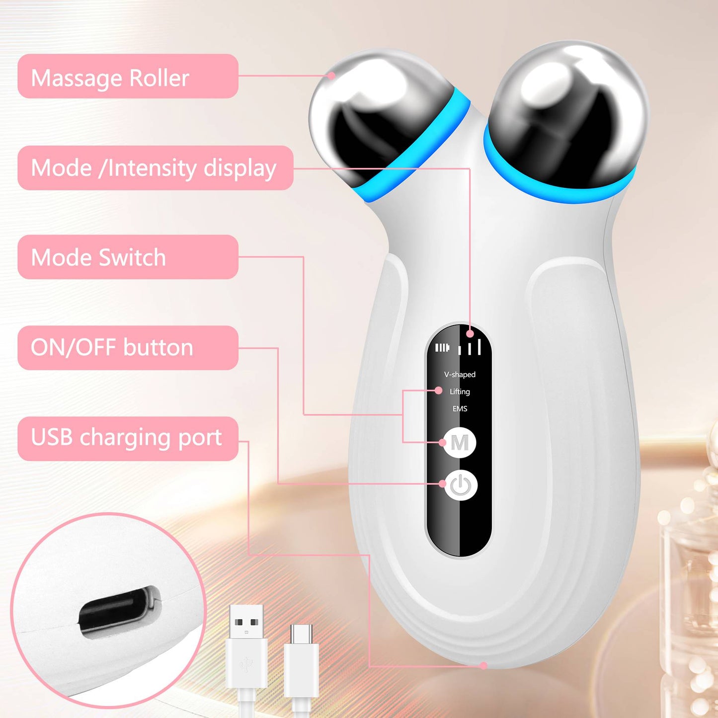 Microcurrent Facial Device Anti-Aging Face Lift