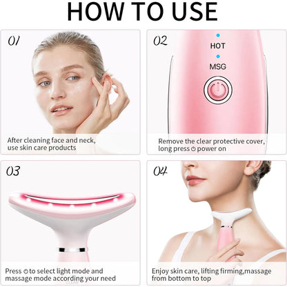 3-in-1 Neck & Face Massager With Heat
