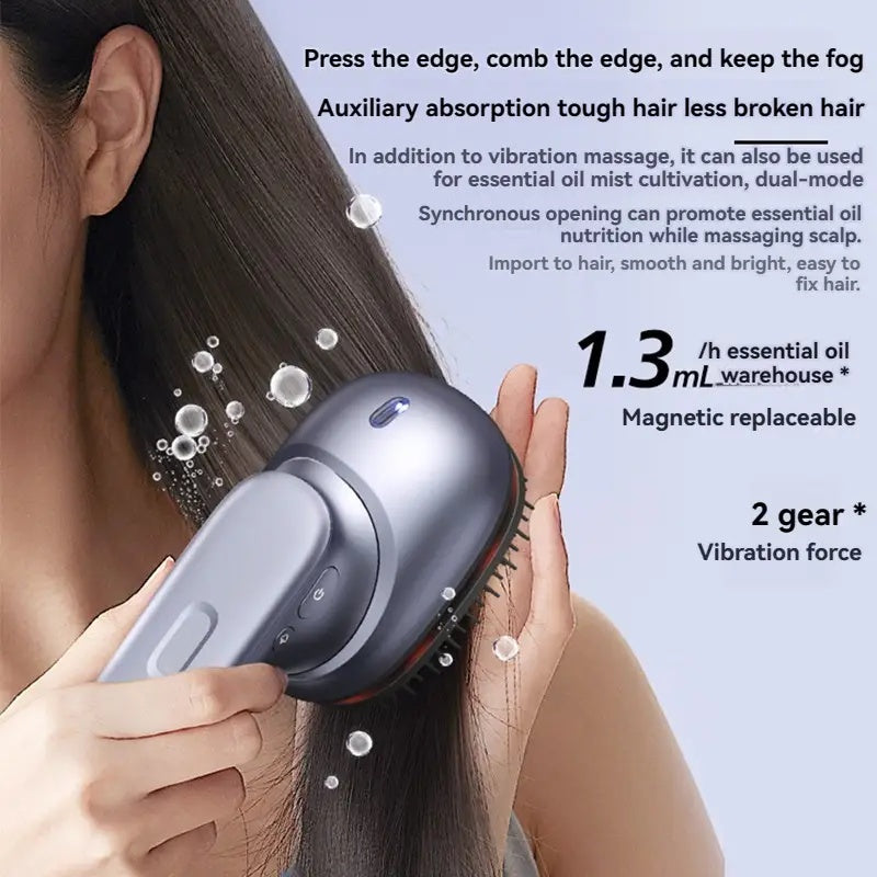 Electric Scalp Massage Comb with Hair Oil Bottles