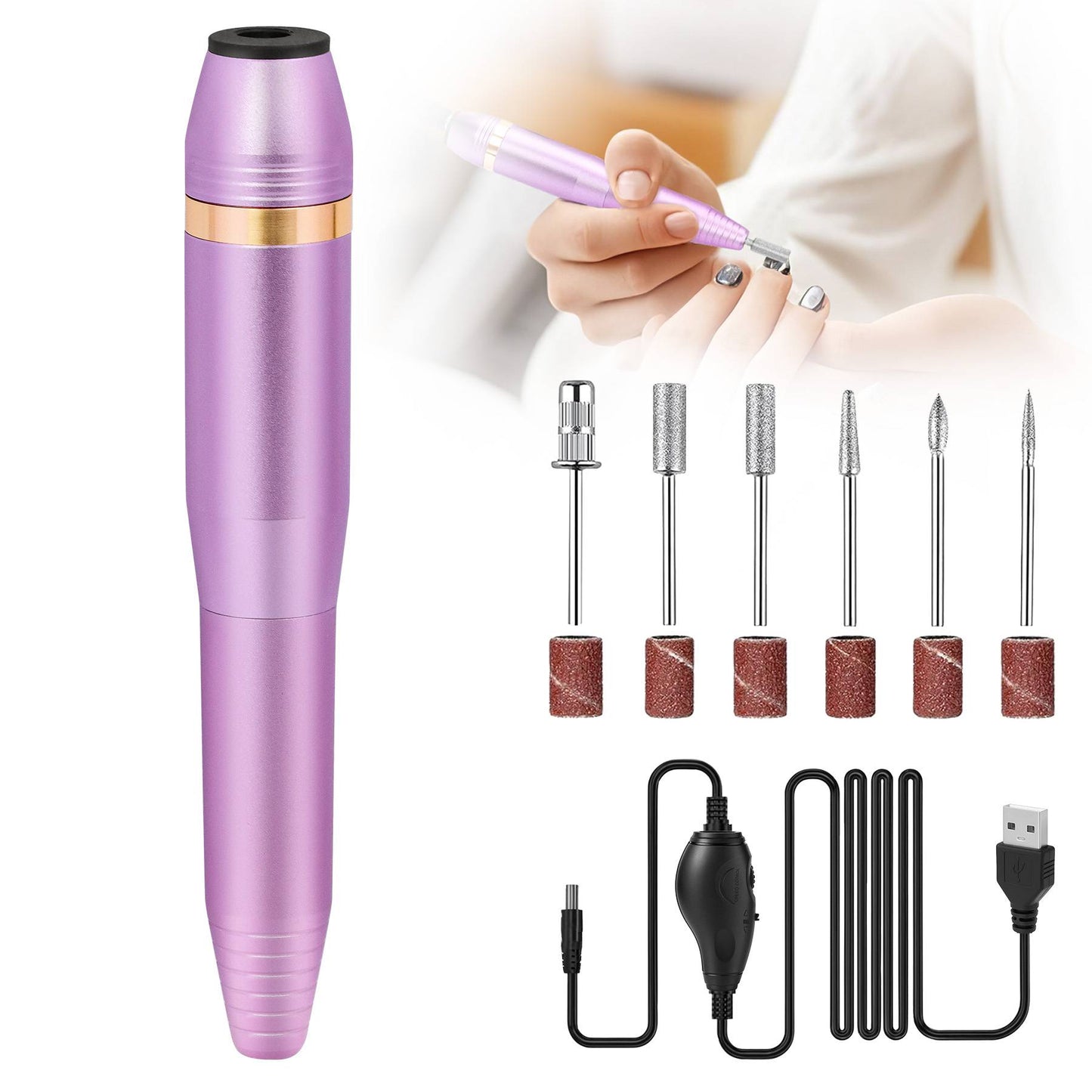 Professional Electric Nail Drill Kit with Drill Bits