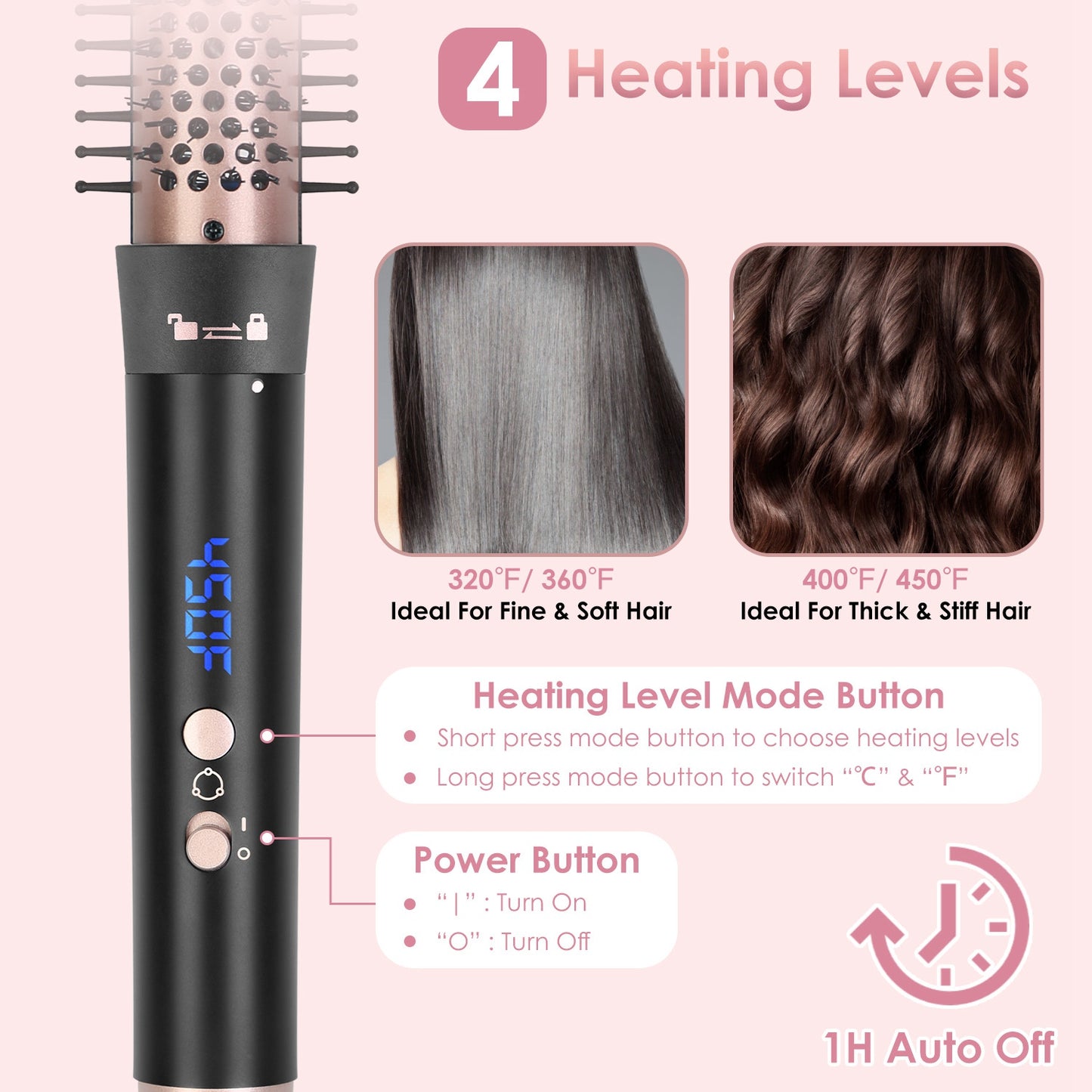 5-in-1 Curling Wand Hair Curling Iron Brush