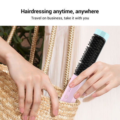 Rechargeable Wireless Hair Straightening Comb Brush
