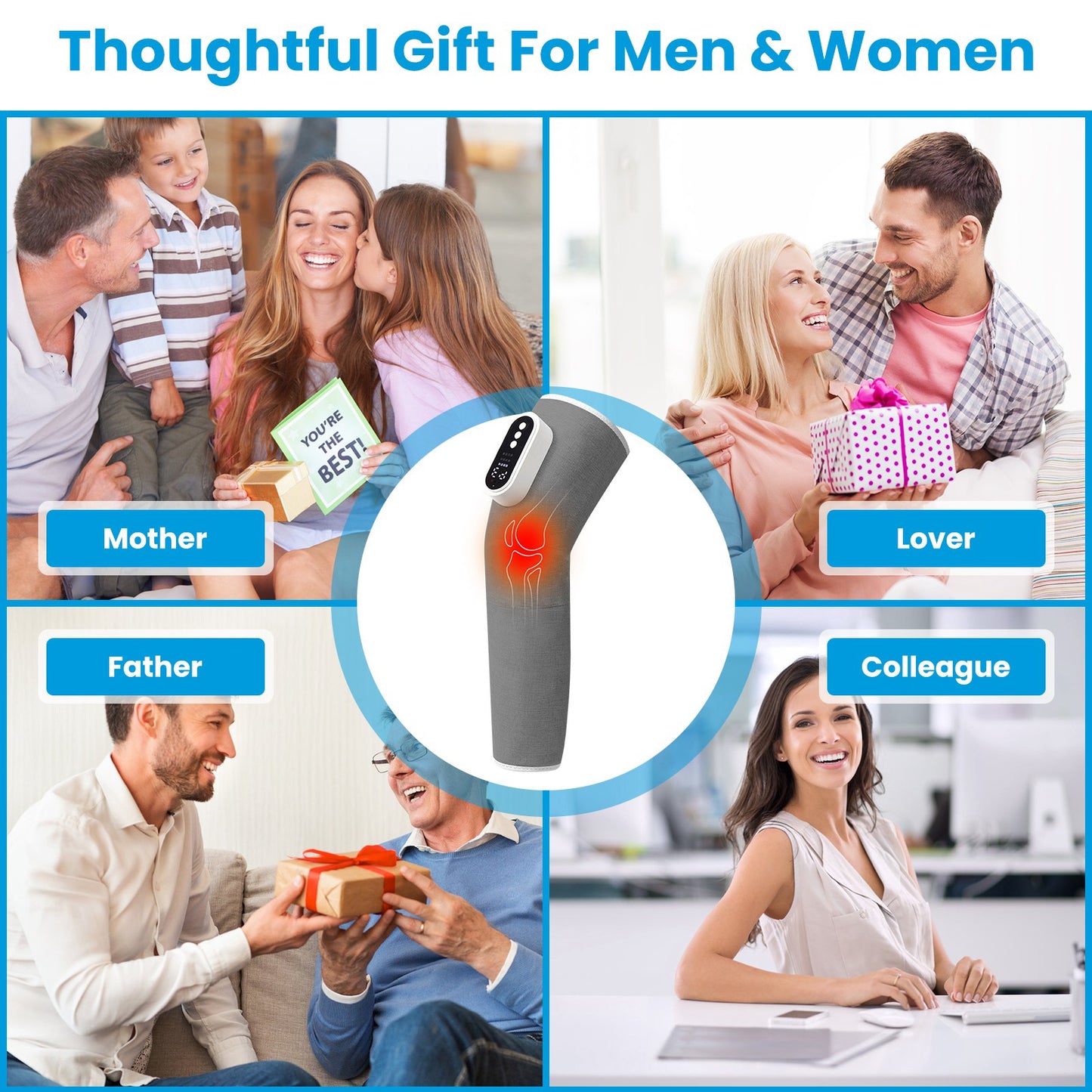 Cordless Heated Air Compression Leg Massager
