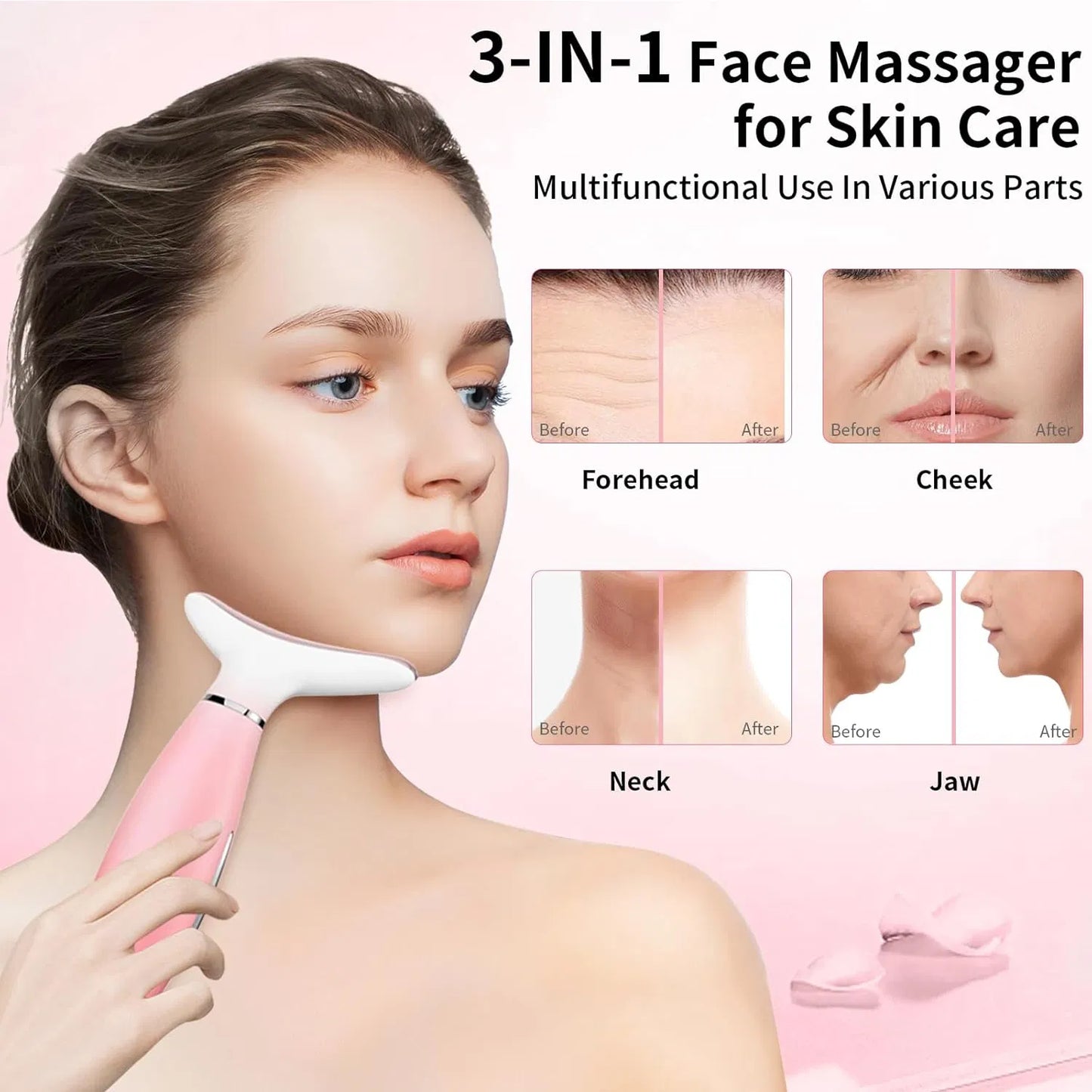 3-in-1 Neck & Face Massager With Heat