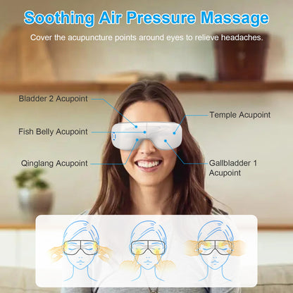 Wireless Eye Massager with Heat, Music & Air Pressure